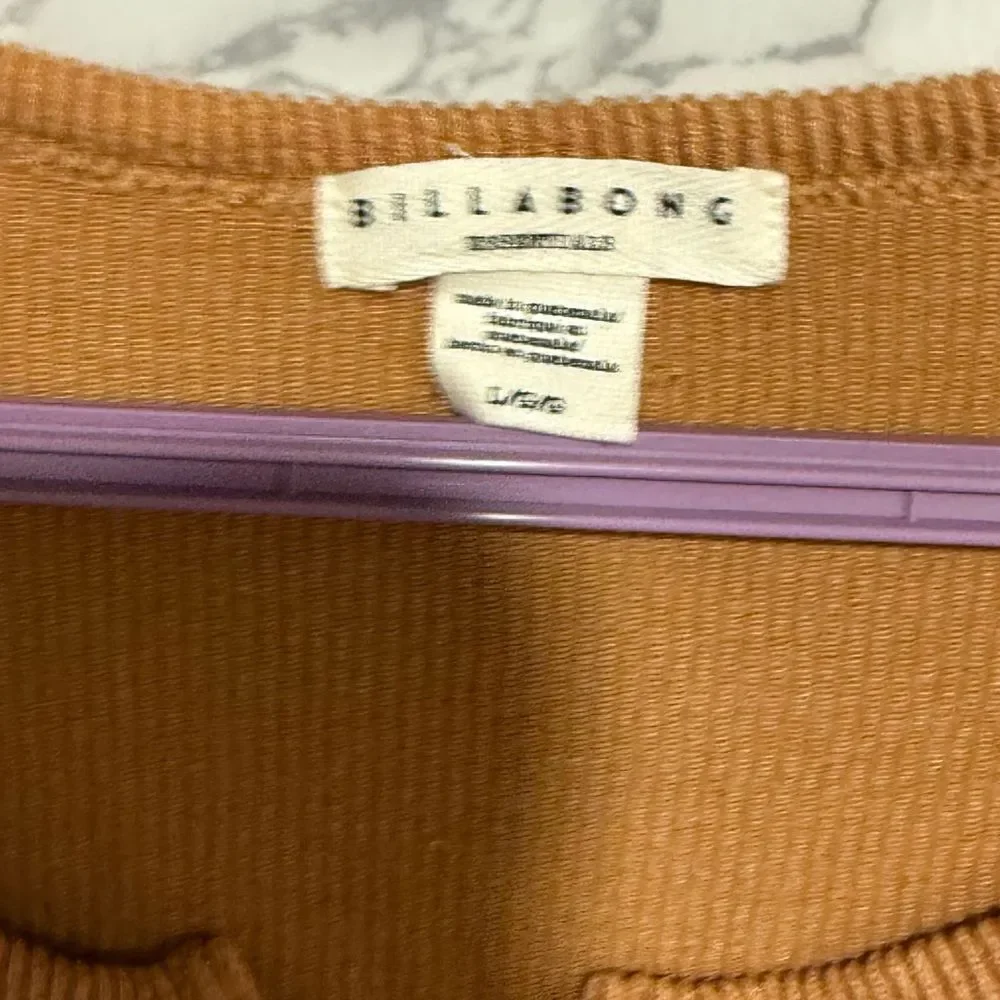 NEW Billabong Brown Long Sleeve Crop Blouse L